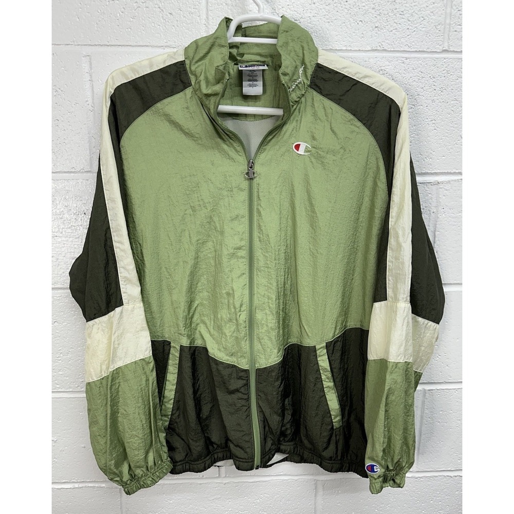 Champion Trackโ Jacket Green Colorblock Windbreaker / Men's XL